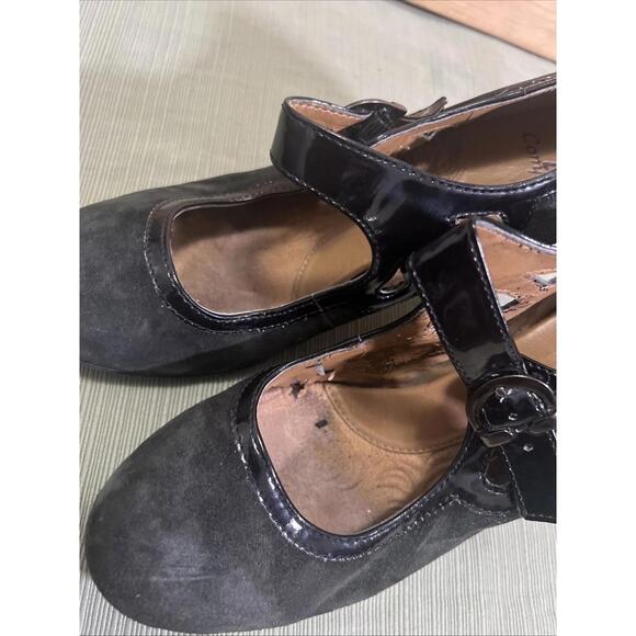 I  Love Comfort Mary Jane Pump Black Suede Leather Casual Strap Heels Sz 8.5 Y2k - Picture 5 of 9